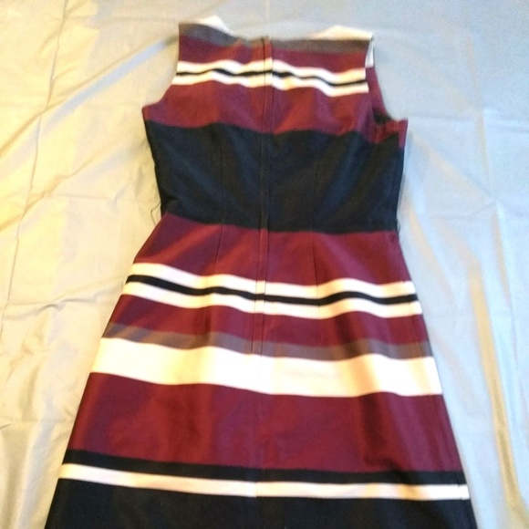H&M Gorgeous Navy Burgundy Stripe Color Dress - Picture 4 of 8